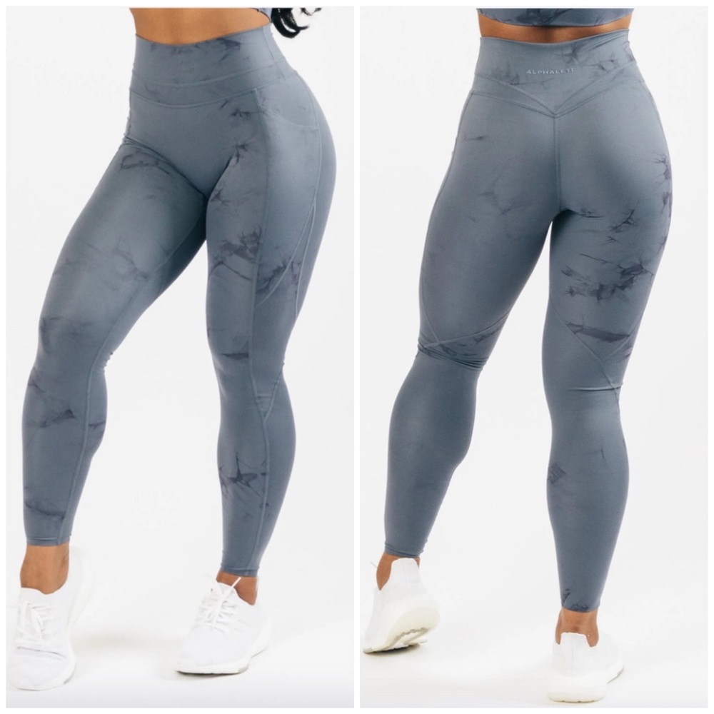 Alphalete Cyclone Blue Tie Dye Alphalux Force Leggings